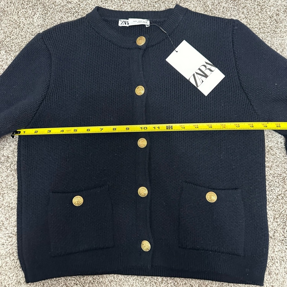 NWT Zara Navy Cardigan with Gold Buttons - Brand new!! ❤️ - Picture 3 of 4